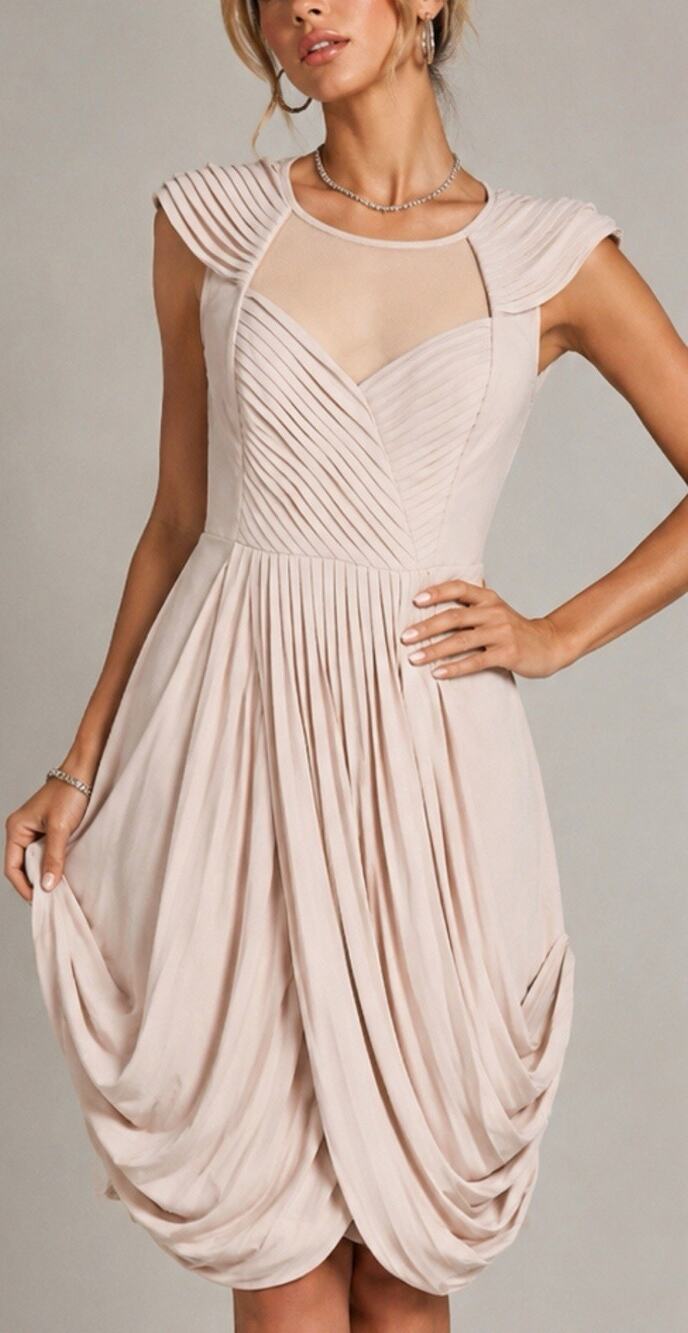 Miss Sixty Quince Draped Pleated Cocktail Party Dress Knee Length Women’s Small